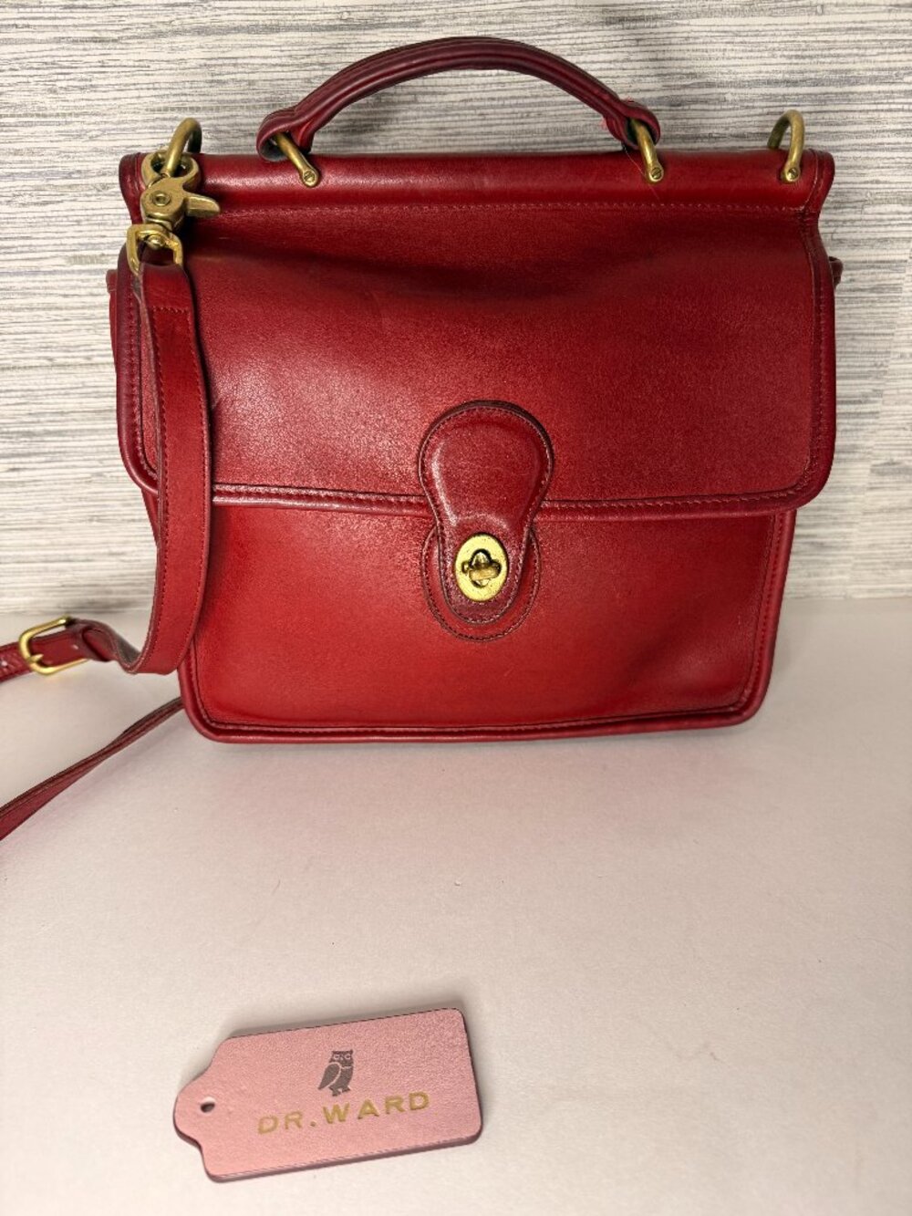 Vintage Coach Willis 9927 Red Leather Crossbody Bag
